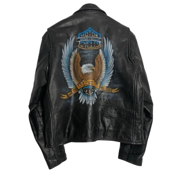 Protech Other - VTG Protech Leather Apparel Heavy Biker Jacket Harley Davidson 1996 Sz 44 Large